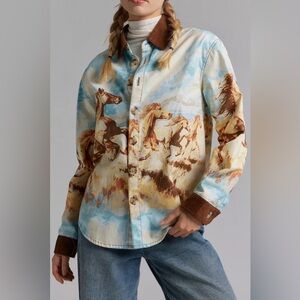 BDG Dru Printed Twill Chore Shacket